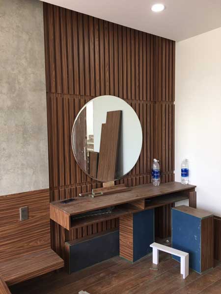 Thi công nội thất màu walnut căn hộ Thăng Long home - Ảnh 2