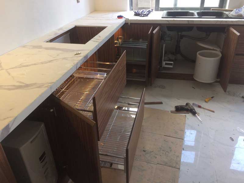 Thi công nội thất màu walnut căn hộ Thăng Long home - Ảnh 5