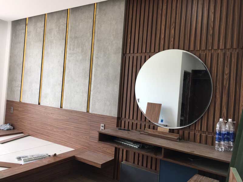 Thi công nội thất màu walnut căn hộ Thăng Long home