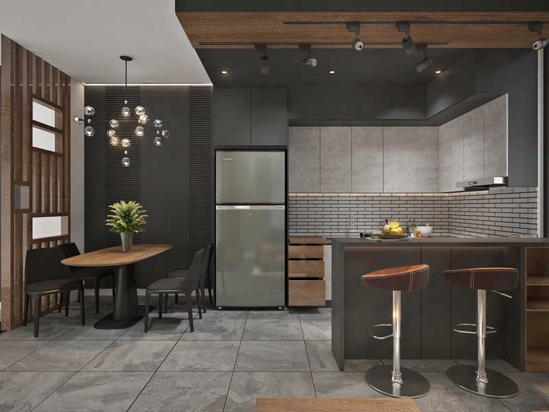 Tủ bếp melamin An Cường thi công Thủ Đức - KIT-02M - Ảnh 3