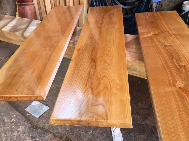 Bậc gỗ sồi Nga dày 2.7cm thi công cầu thang sắt xương cá - Ảnh 5