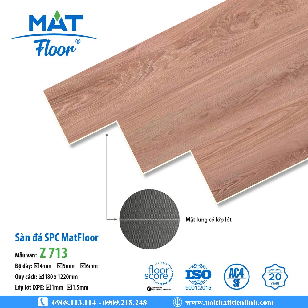 SÀN NHỰA VÂN GỖ 4MM MATFLOOR – Z 713 - Ảnh 6