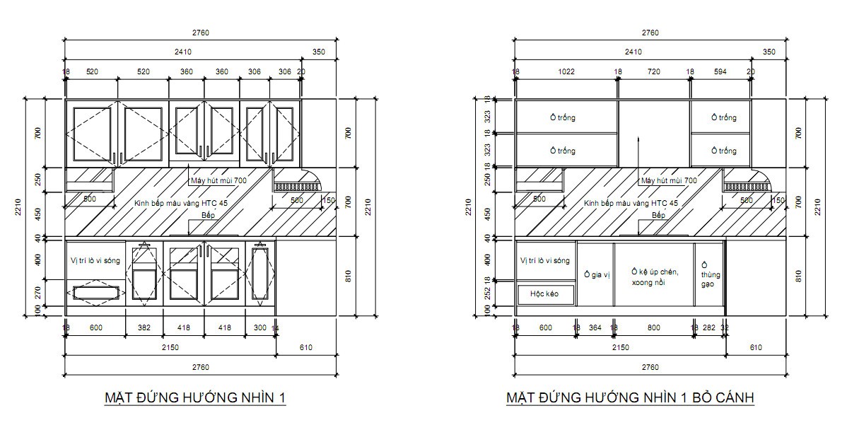 Tủ bếp gỗ tự nhiên chống ẩm mốc, mối mọt