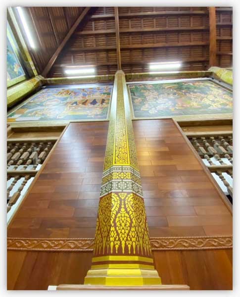 Lamri ốp tường gỗ Gõ đỏ cao 90cm chỉ CNC hoa văn - Ảnh 7